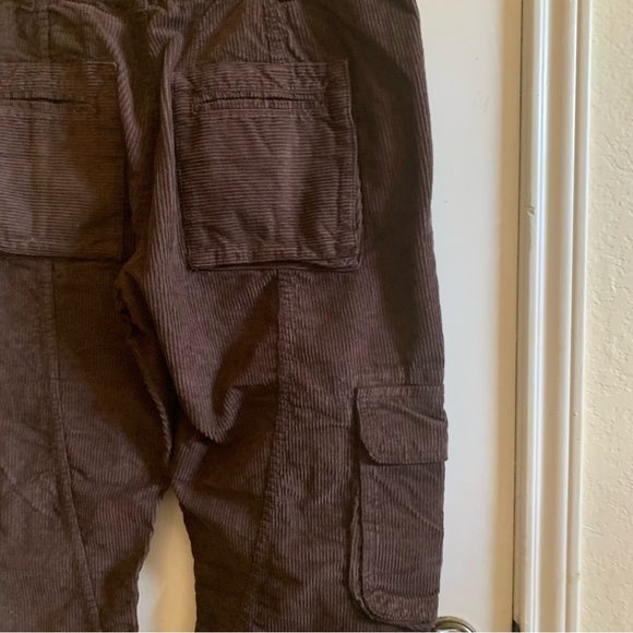 Brand NWOT Free People brown corduroy drawstring cargo pants size M - Picture 7 of 10